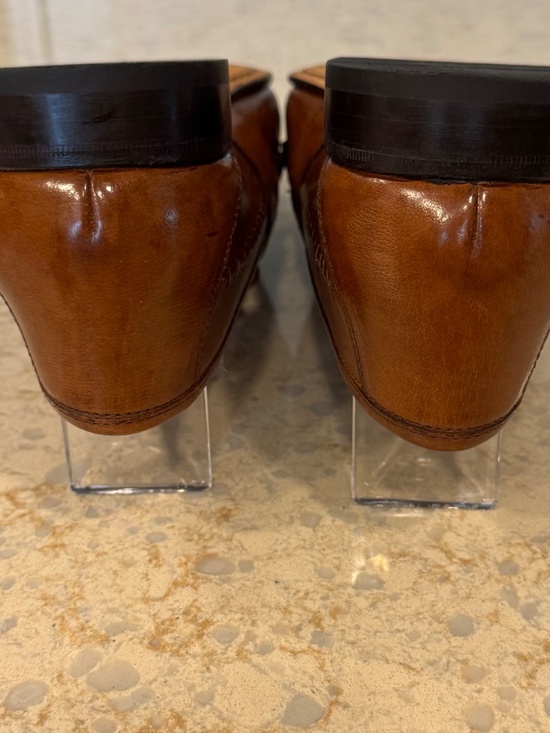 Vintage Men\'s Size 10D Florsheim 100% Leather Kiltie Tassled Loafer Cognac Brown main image 6